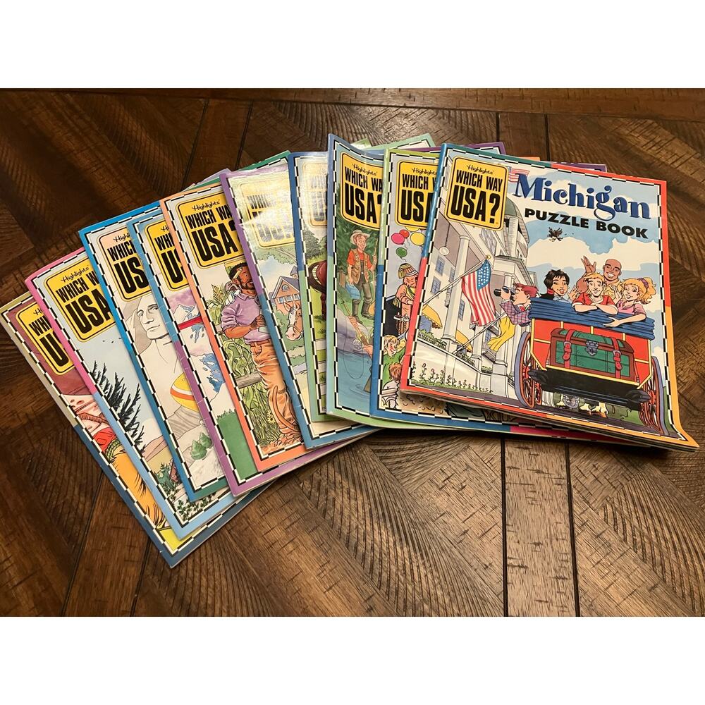 Highlights USA Which Way VTG States Activity Books‎ Homeschool Alaska Louisiana